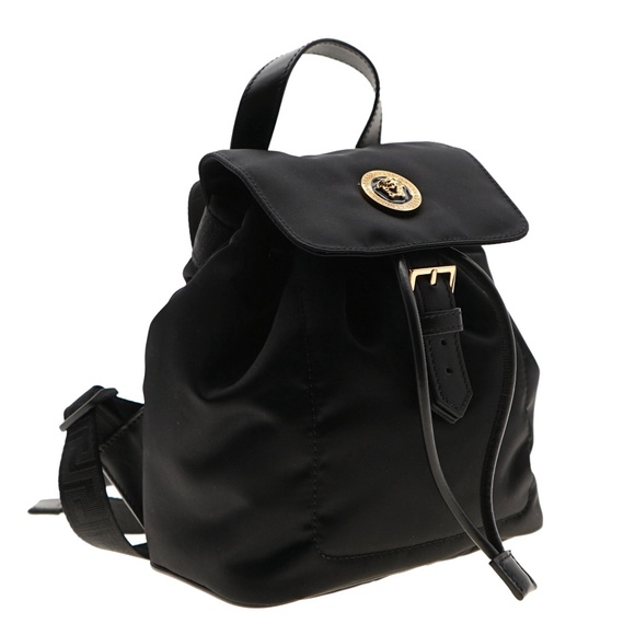 Versace Medusa Mini Backpack Black Nylon New - Picture 3 of 7